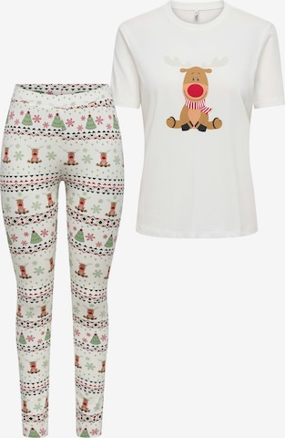 ONLY Pižama 'ONLXmas Elfi' | bela barva: sprednja stran