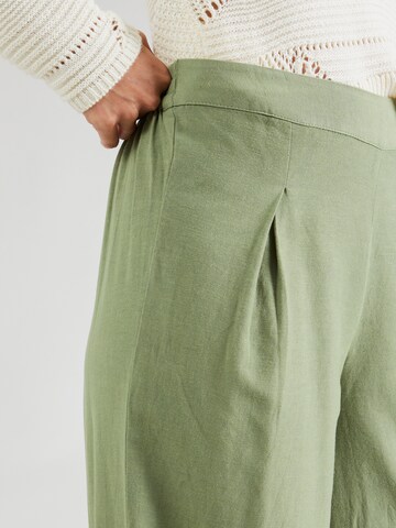PIECES Loose fit Pleat-Front Pants 'MINIDI' in Green