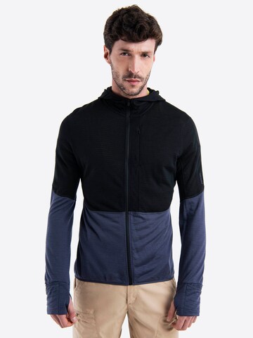 ICEBREAKER Funktionsfleecejacke 'Realfleece Descender' in Schwarz: Vorderseite