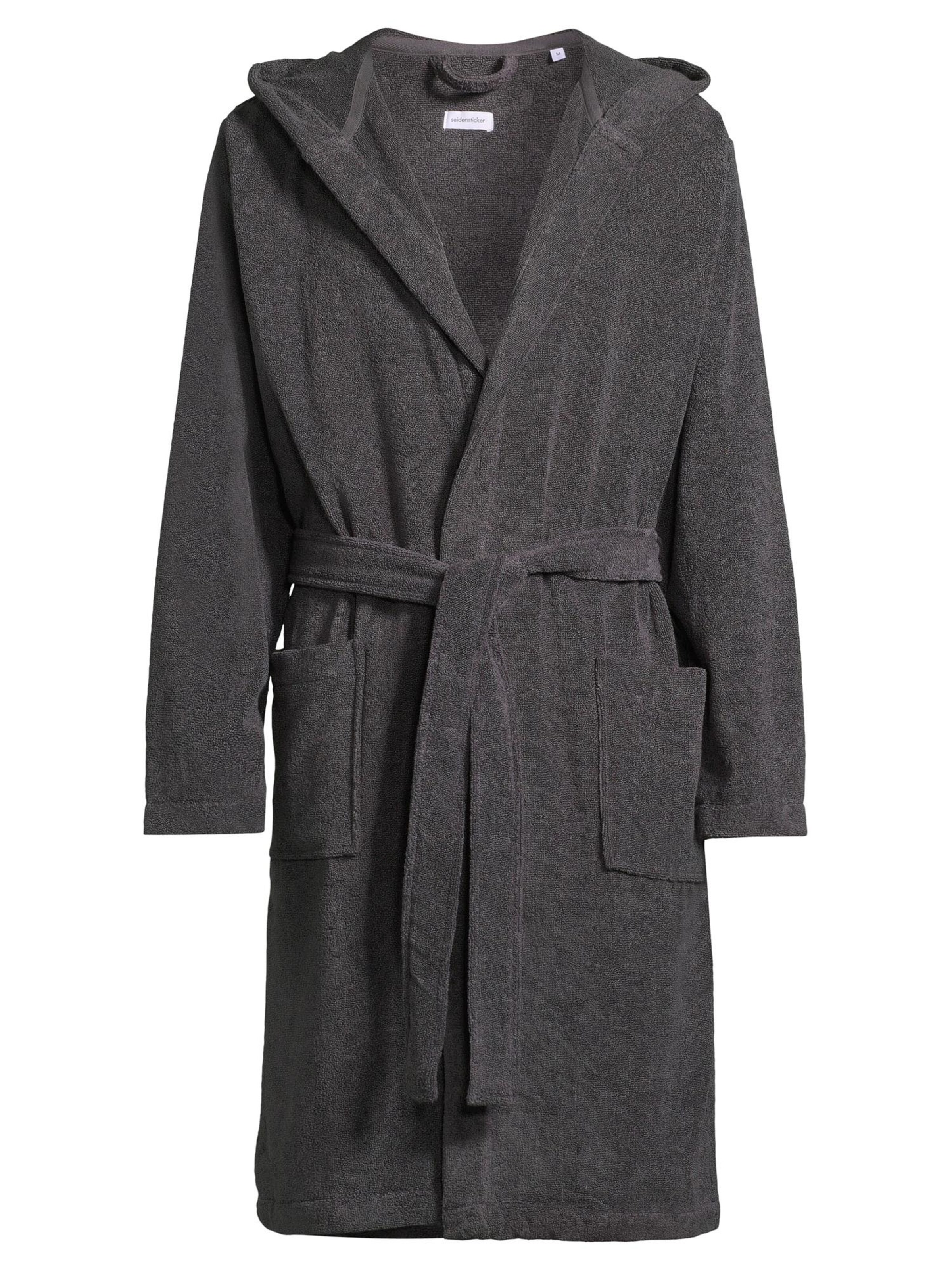SEIDENSTICKER Long Bathrobe 'Loungewear' in Grey: front