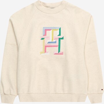 Sweat-shirt TOMMY HILFIGER en beige : devant