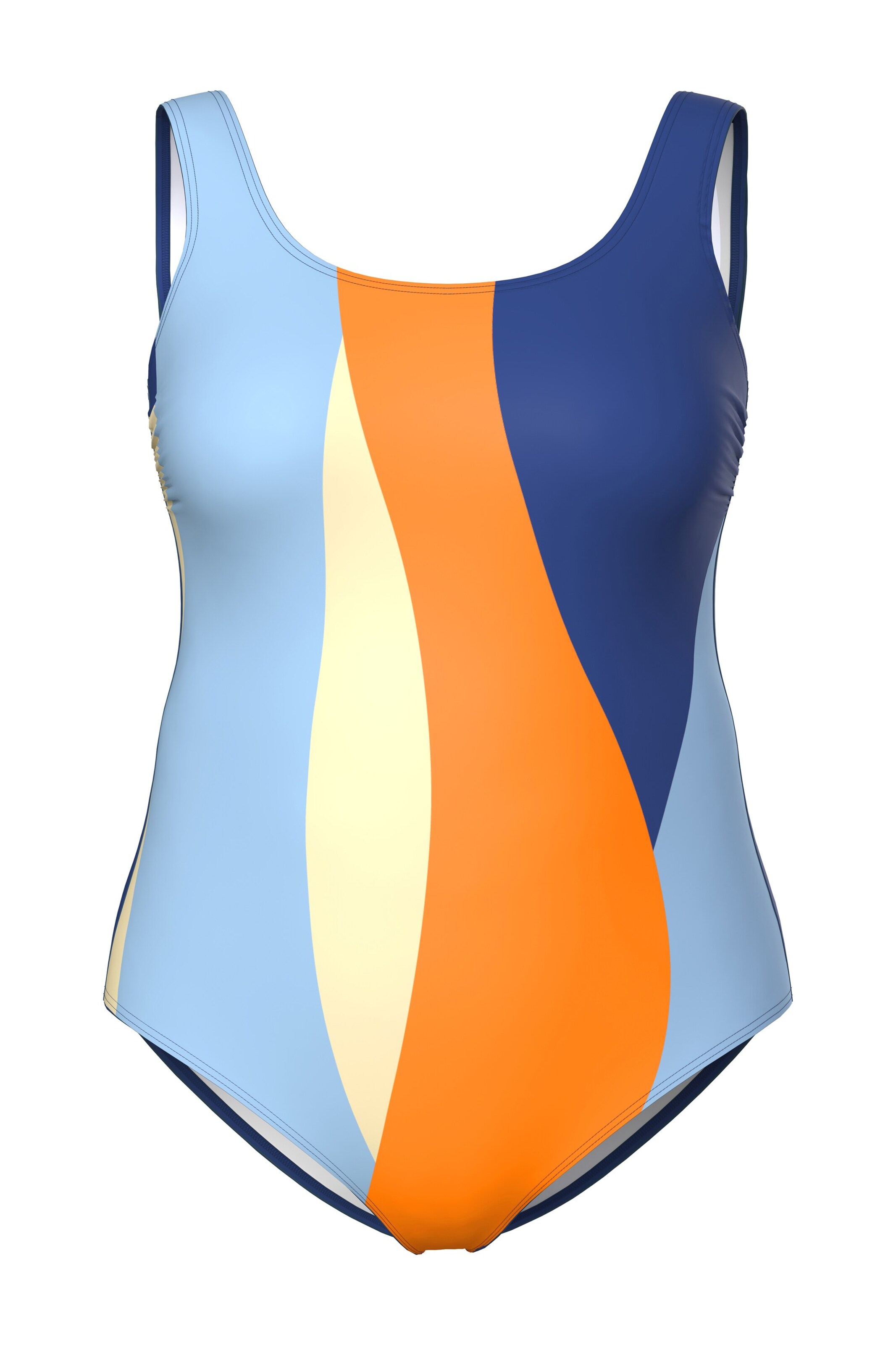 Ulla Popken Bralette Swimsuit in Blue: front