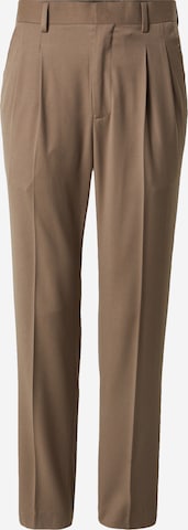 ABOUT YOU x Kevin Trapp Regular Pleated Pants 'Ivan' in Brown: front