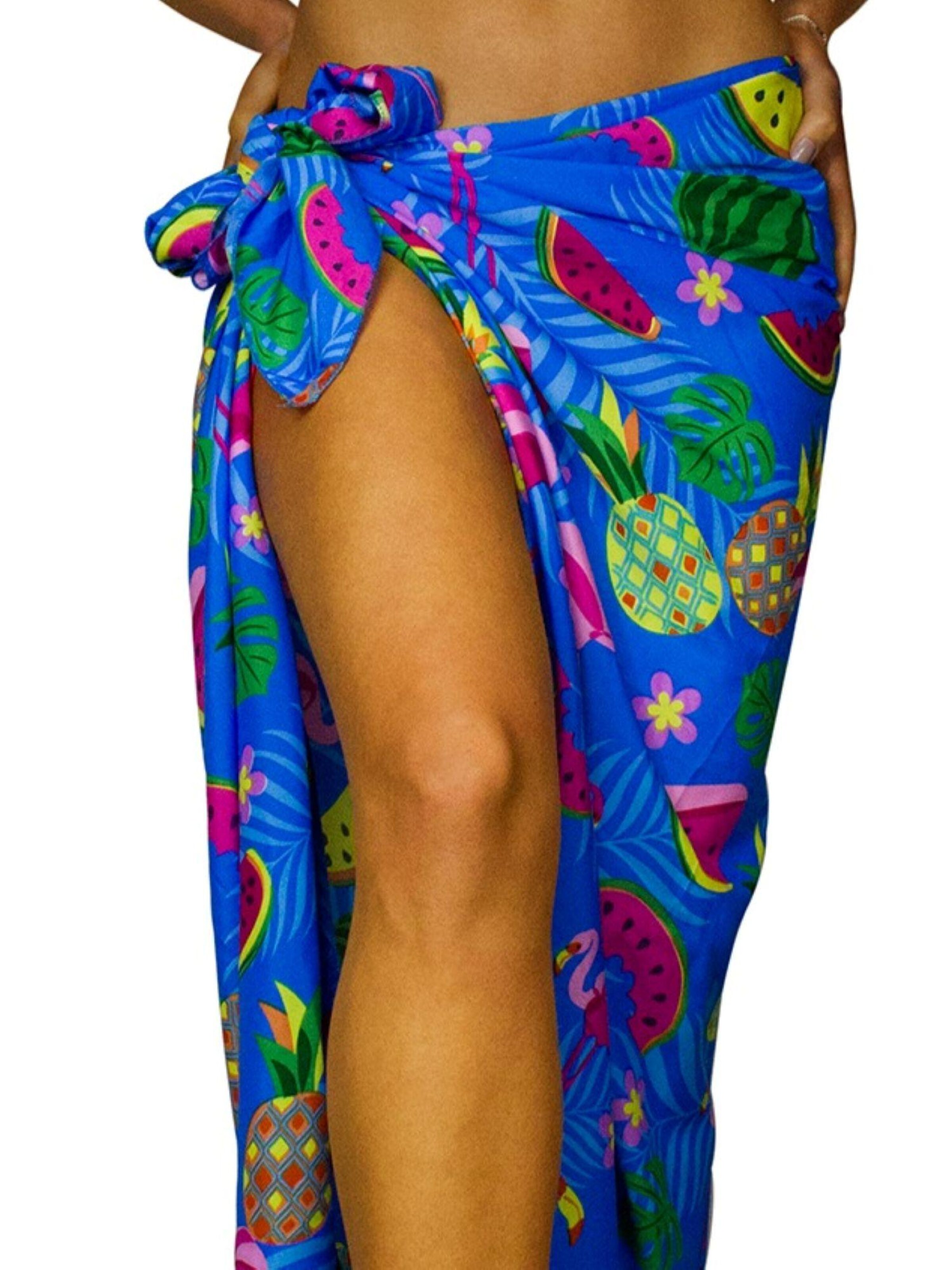 King Kameha Wrap 'Flamingo Melon' in Blue