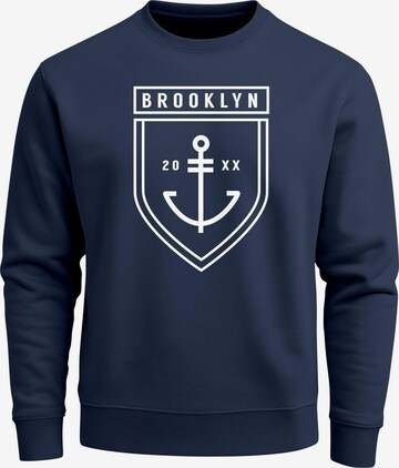 Neverless Sweatshirt 'Brooklyn Anker' in Blue: front