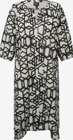 Ulla Popken Shirt Dress in Black: front