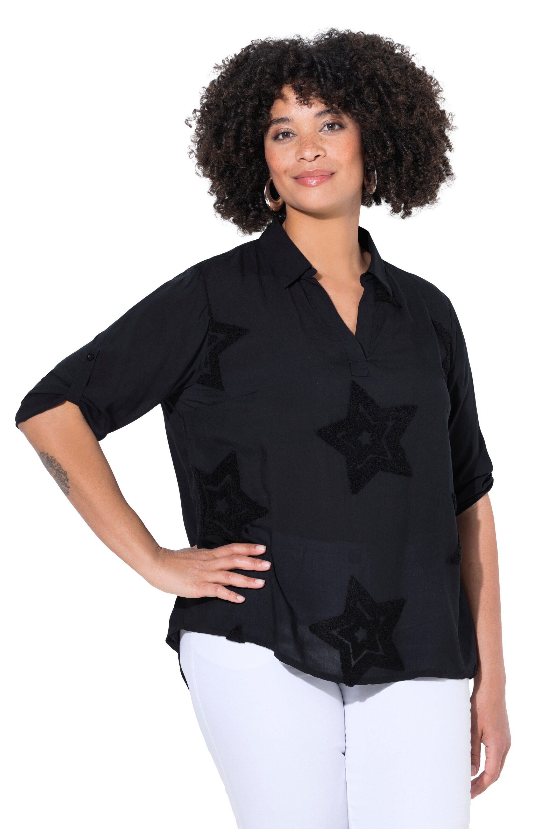 Angel of Style Blouse in Zwart: voorkant