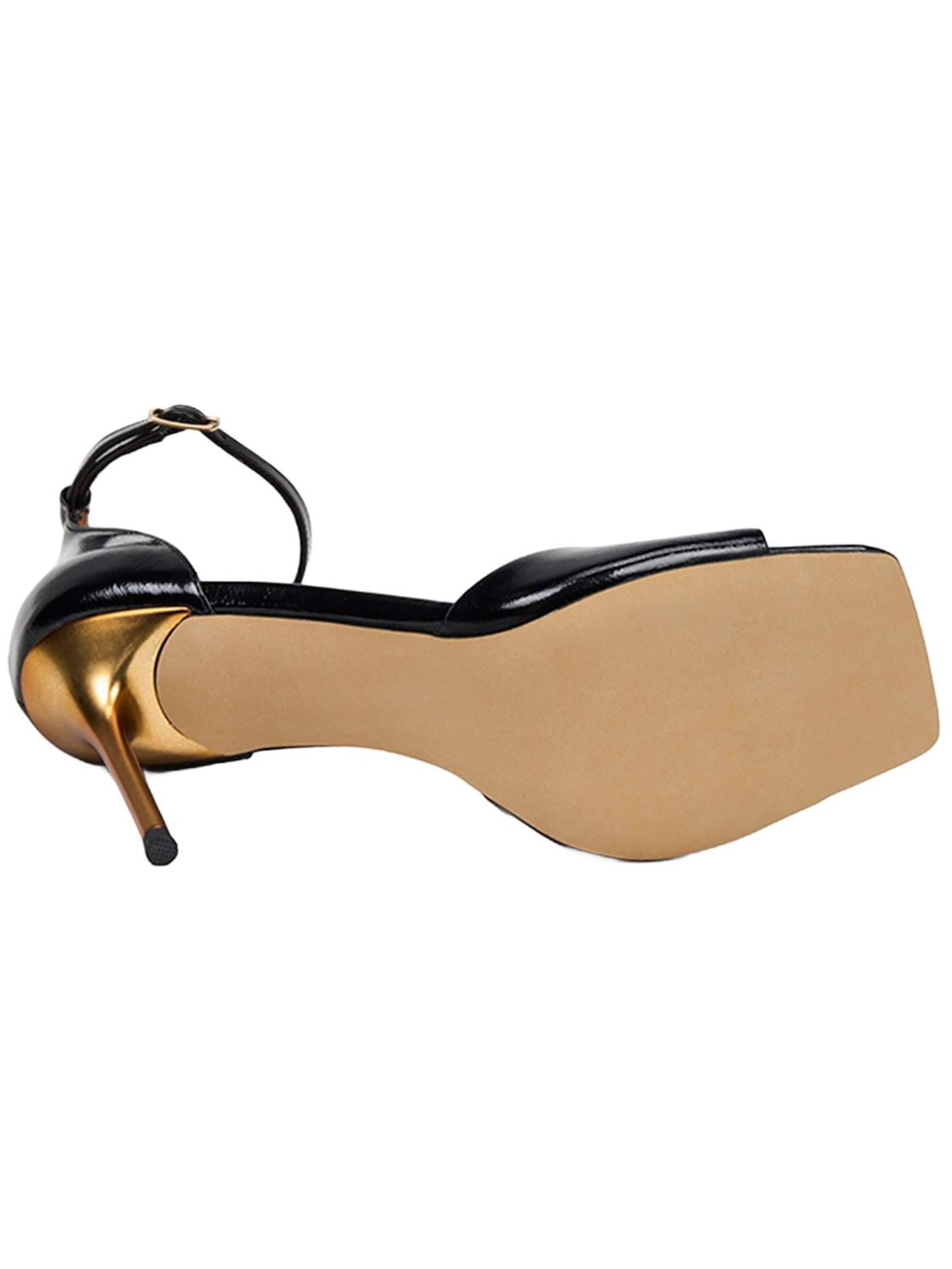 Desa Strap sandal 'DESA Damen-Abendsandalen aus Lackleder mit einem Riemen' in Black