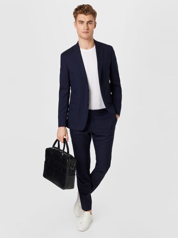 Oscar Jacobson Regular Pleat-Front Pants in Blue