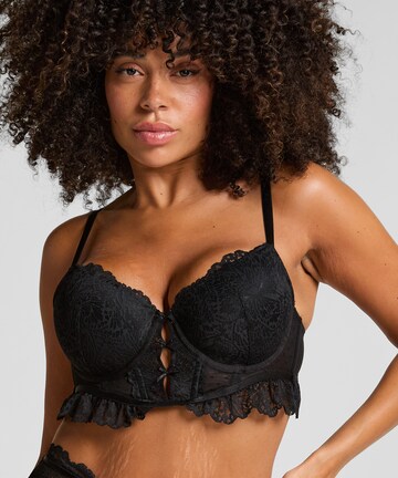 Hunkemöller Balconette BH 'Posie' in Zwart: voorkant