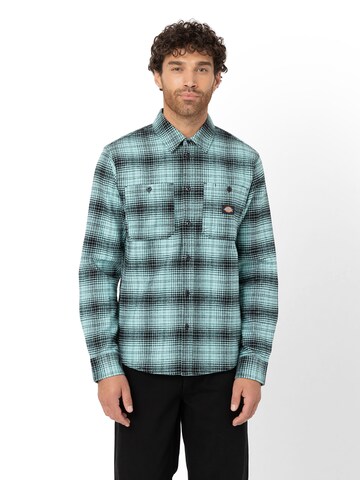 DICKIES Regular fit Button Up Shirt 'EVANSVILLE' in Blue: front