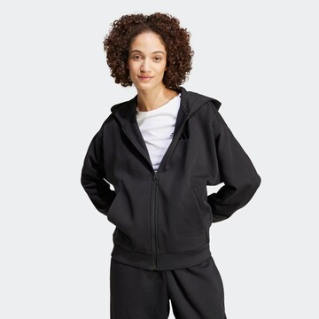 ADIDAS SPORTSWEAR Athletic Zip-Up Hoodie in Black: front