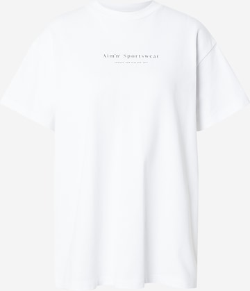 T-shirt oversize 'Serif' Aim'n en blanc : devant