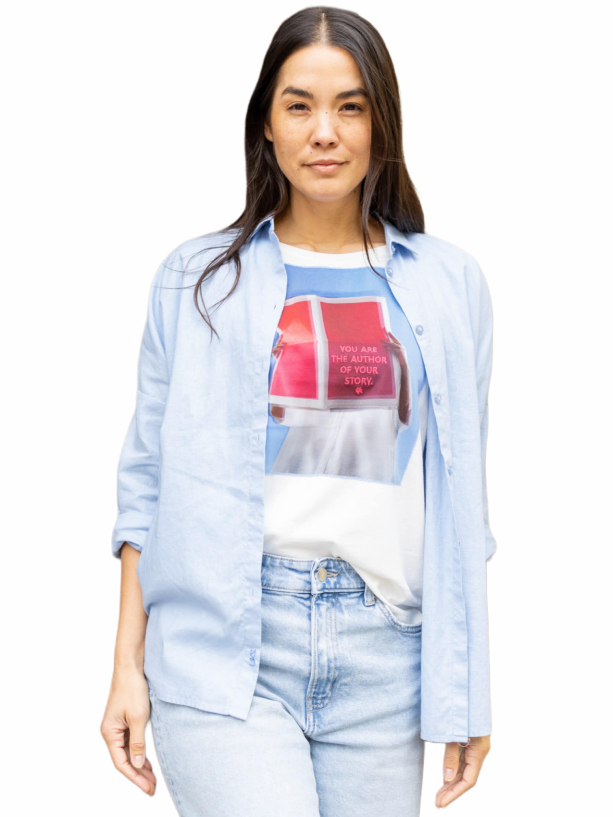 Chemisier 'Bluse aus Leinen - Baumwolle - GloriaC' LIKS. Munich en bleu : devant