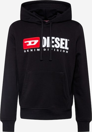 DIESEL Sweatshirt 'GINN' in rot / schwarz / weiß, Produktansicht