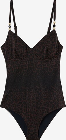 CALZEDONIA Bralette Swimsuit in Brown: front