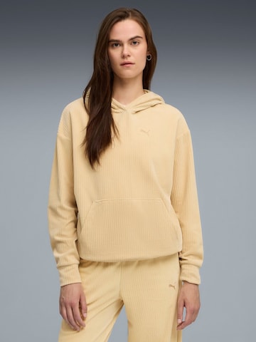 PUMA - Sudadera con cremallera 'Puma Ess Elevated Comfort Velour Rib Hoodie' en beige