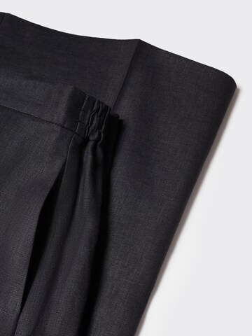 MANGO Široke hlačnice Hlače na rob 'Lote' | črna barva
