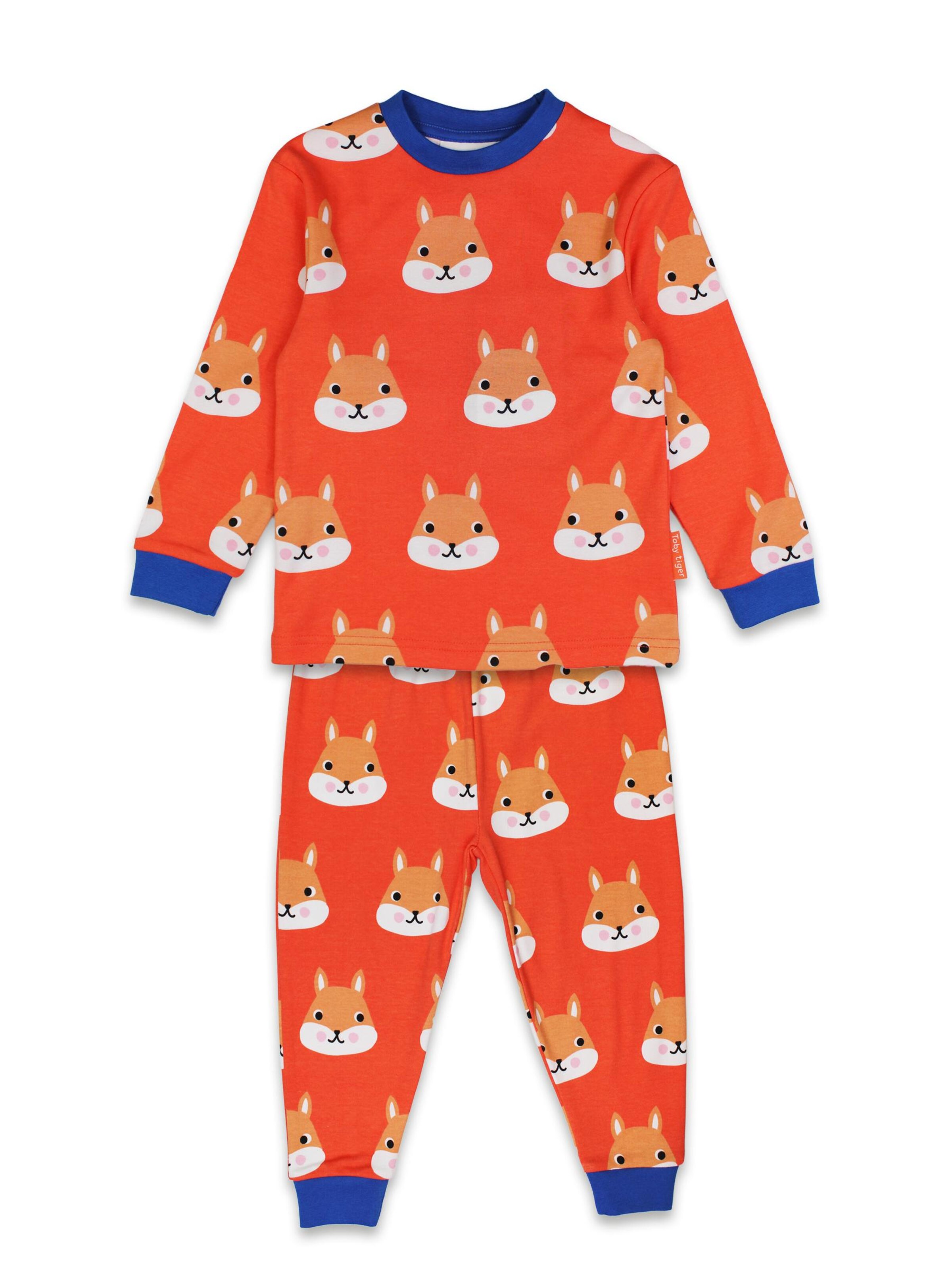 Toby Tiger Pajamas 'Eichhörnchen' in Orange: front