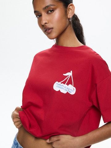 Pull&Bear Tričko - Červená