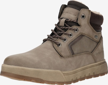 TOM TAILOR Lace-Up Boots in Grey: front
