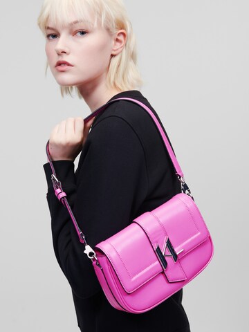 Karl Lagerfeld Taška přes rameno 'Saddle' – pink: přední strana