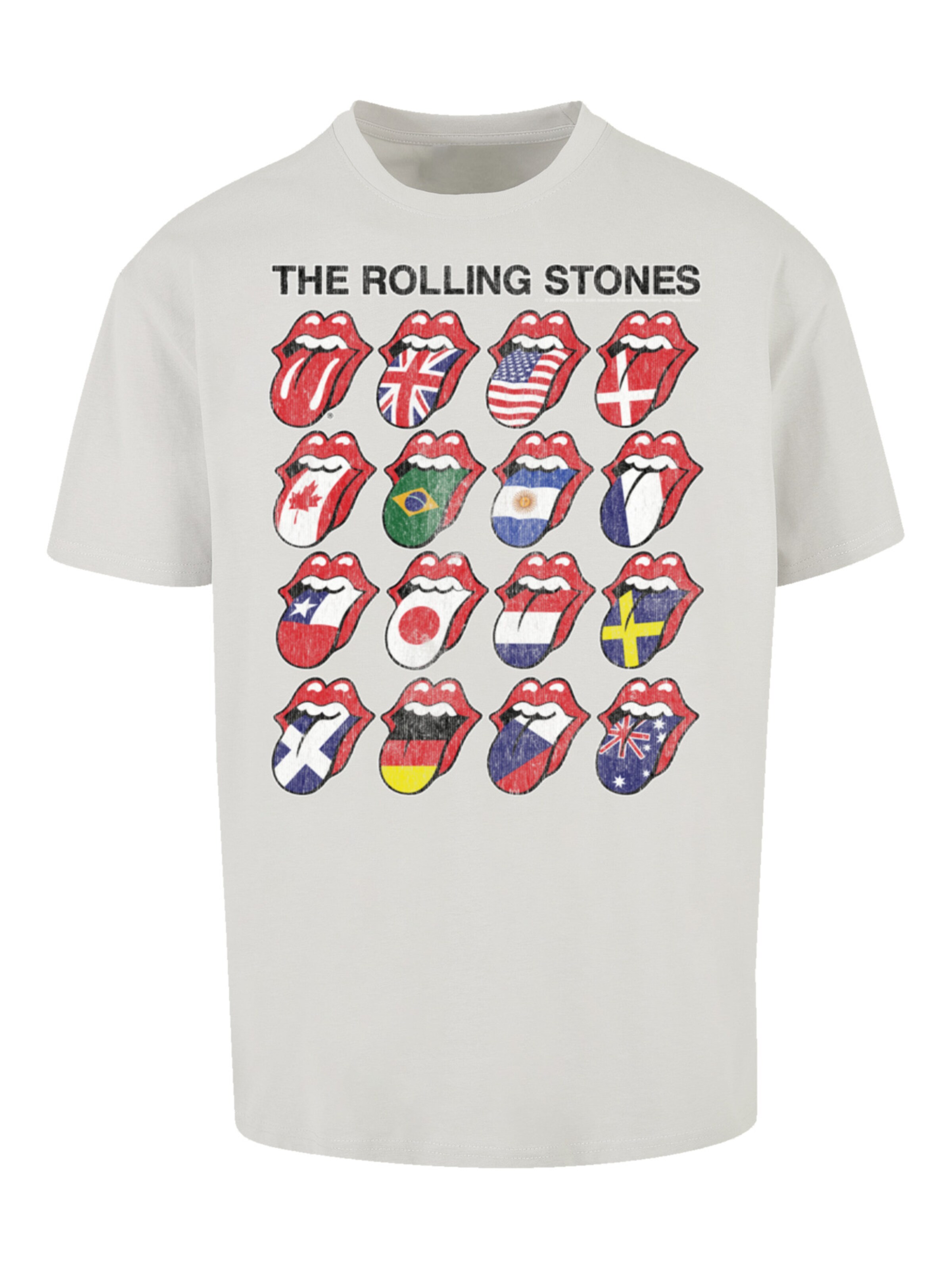 T-Shirt 'The Rolling Stones Voodoo Lounge Tongues' F4NT4STIC en gris : devant