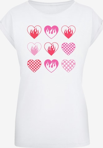 T-shirt 'Internationaler Frauentag: Herzen In Flammen' F4NT4STIC en blanc : devant