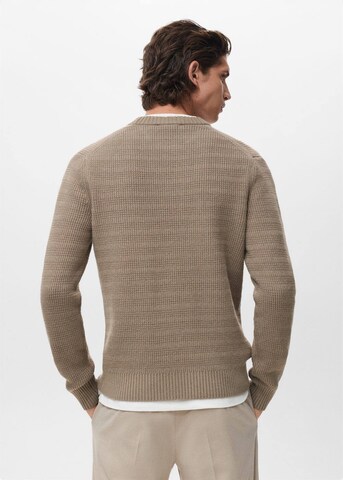 MANGO MAN Pullover 'Canut' in Braun