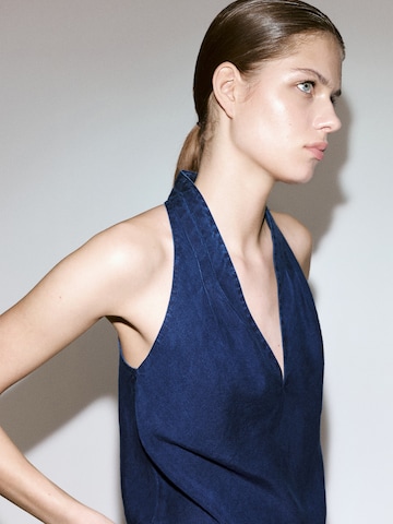 Top 'GISELLE' de la MANGO pe albastru