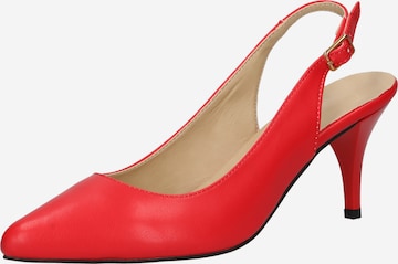 TrendyolCipele s potpeticom i otvorenom petom - crvena boja: prednji dio