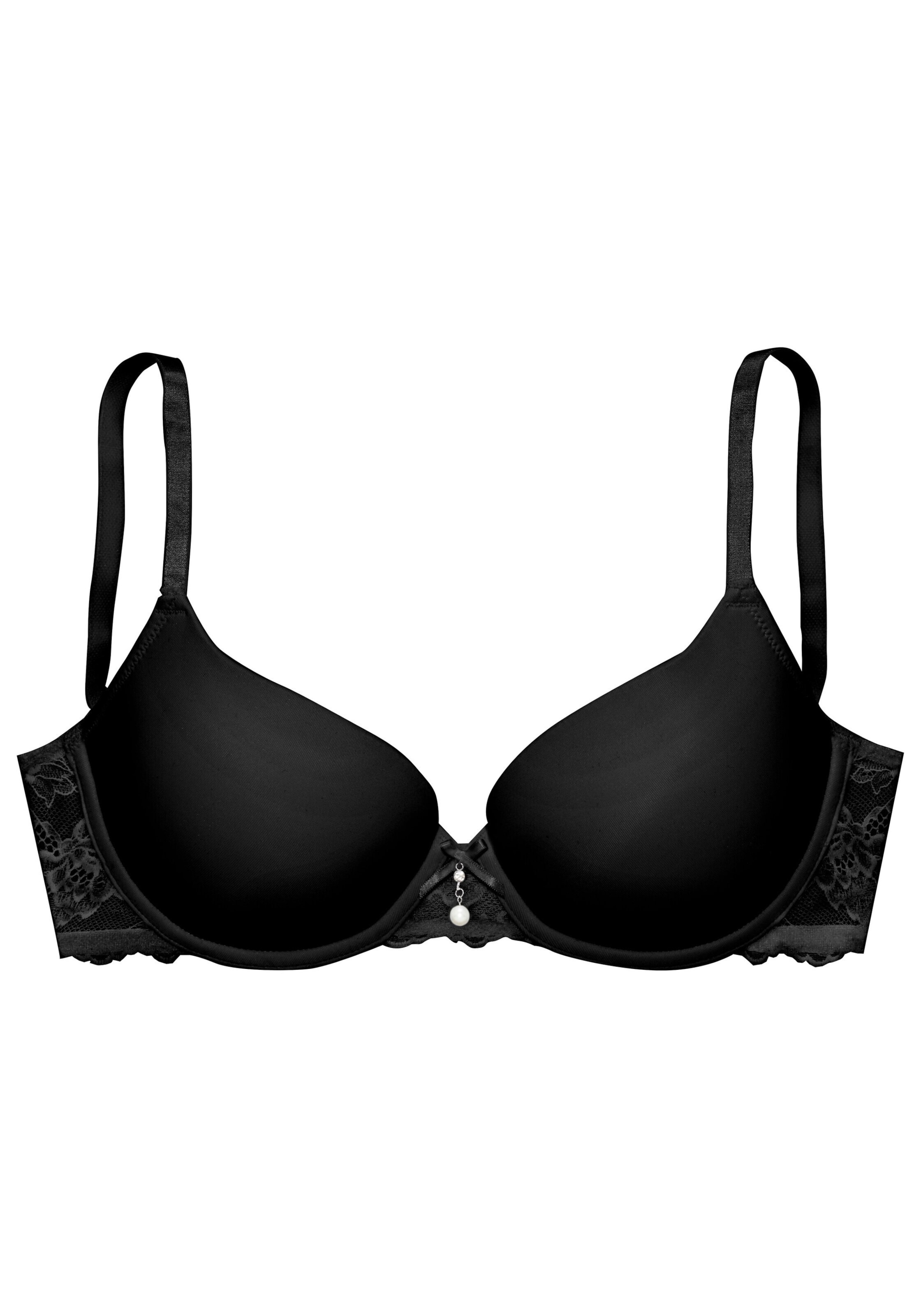 LASCANA - Clásico Sujetador en negro: frente