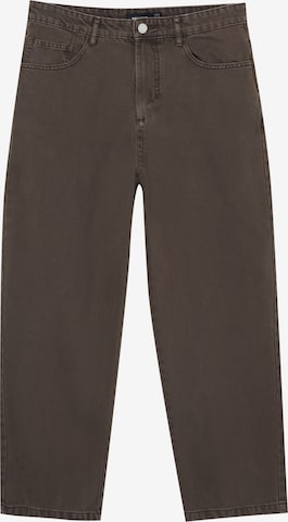 Pull&Bear Wide leg Jeans in Brown: front