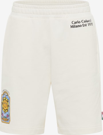 Carlo Colucci Regular Sweatshorts 'Eickhorn' in Weiß: Vorderseite