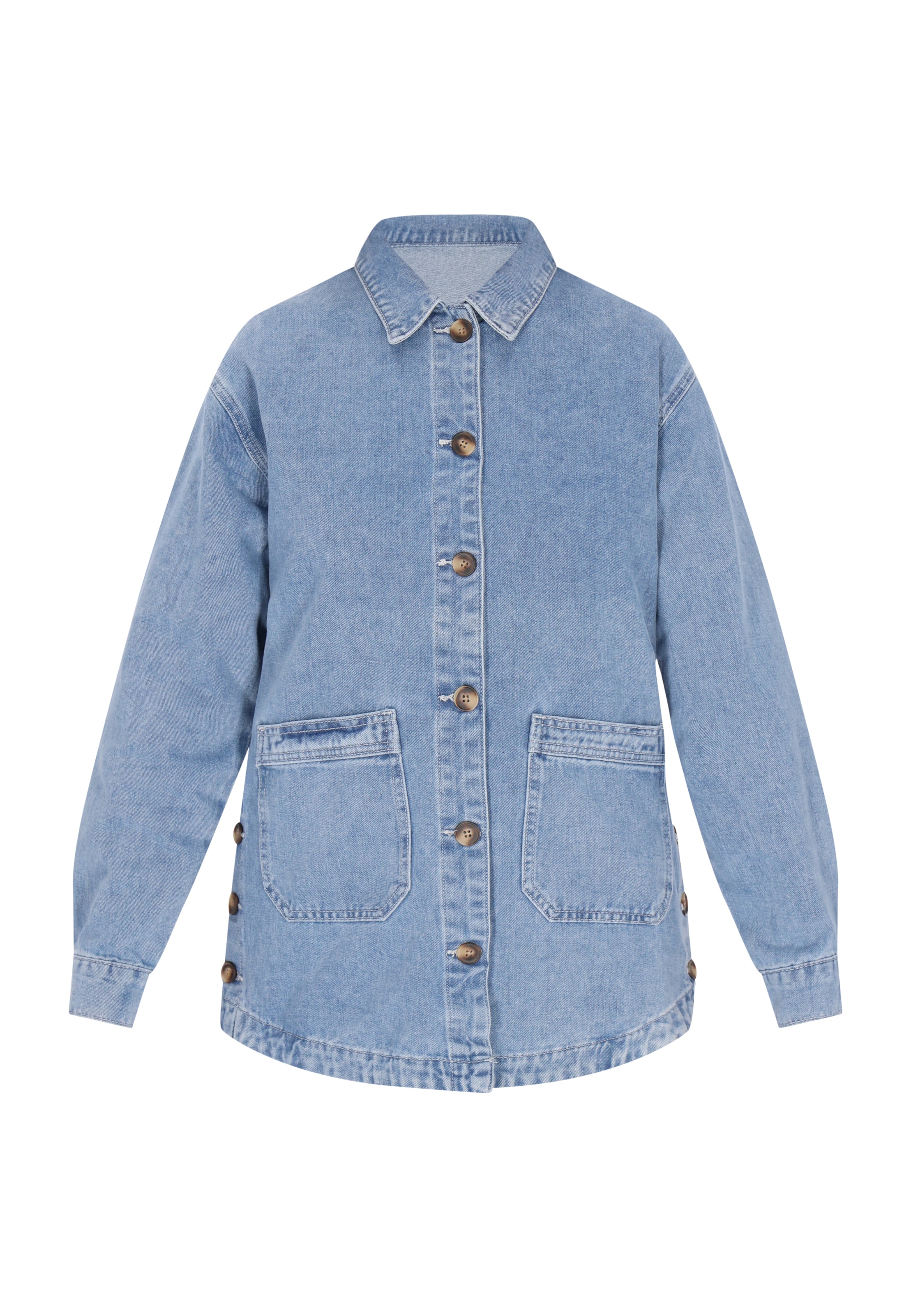 SANIKA Tussenjas in de kleur Blauw denim, Productweergave