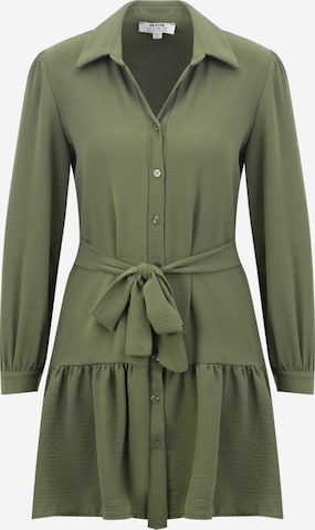 Dorothy Perkins Petite Shirt Dress 'Frill Hem' in Green: front