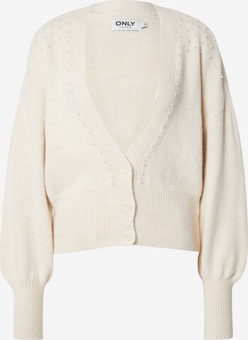 ONLY Gebreid vest 'ELIF' in Beige: voorkant