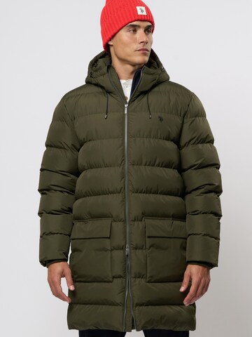 U.S. POLO ASSN. Wintermantel 'Albert' in Groen: voorkant