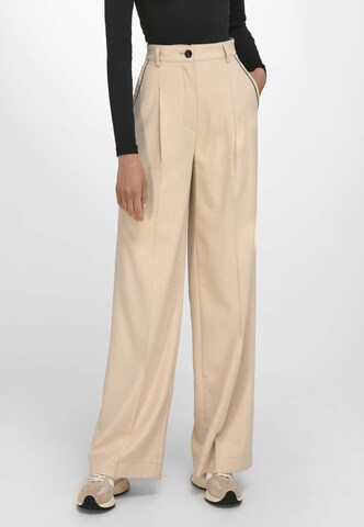 Basler Loose fit Pleat-Front Pants in Beige: front