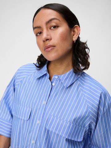 OBJECT Bluzka 'POPLINA' w kolorze niebieski