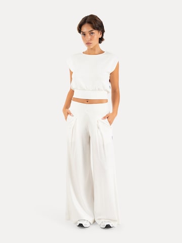 Smilodox Wide leg Broek 'Vanea' in Wit