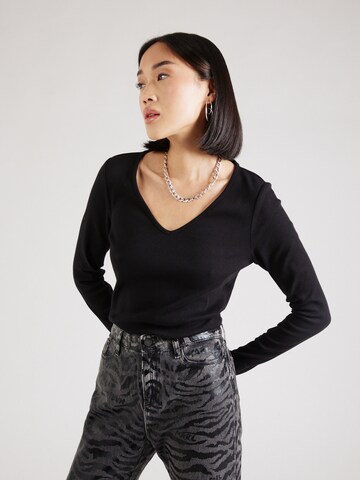 T-shirt QS en noir : devant