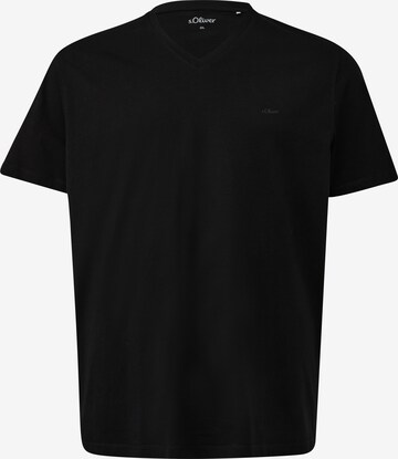 s.Oliver Men Big Sizes Shirt in Black: front