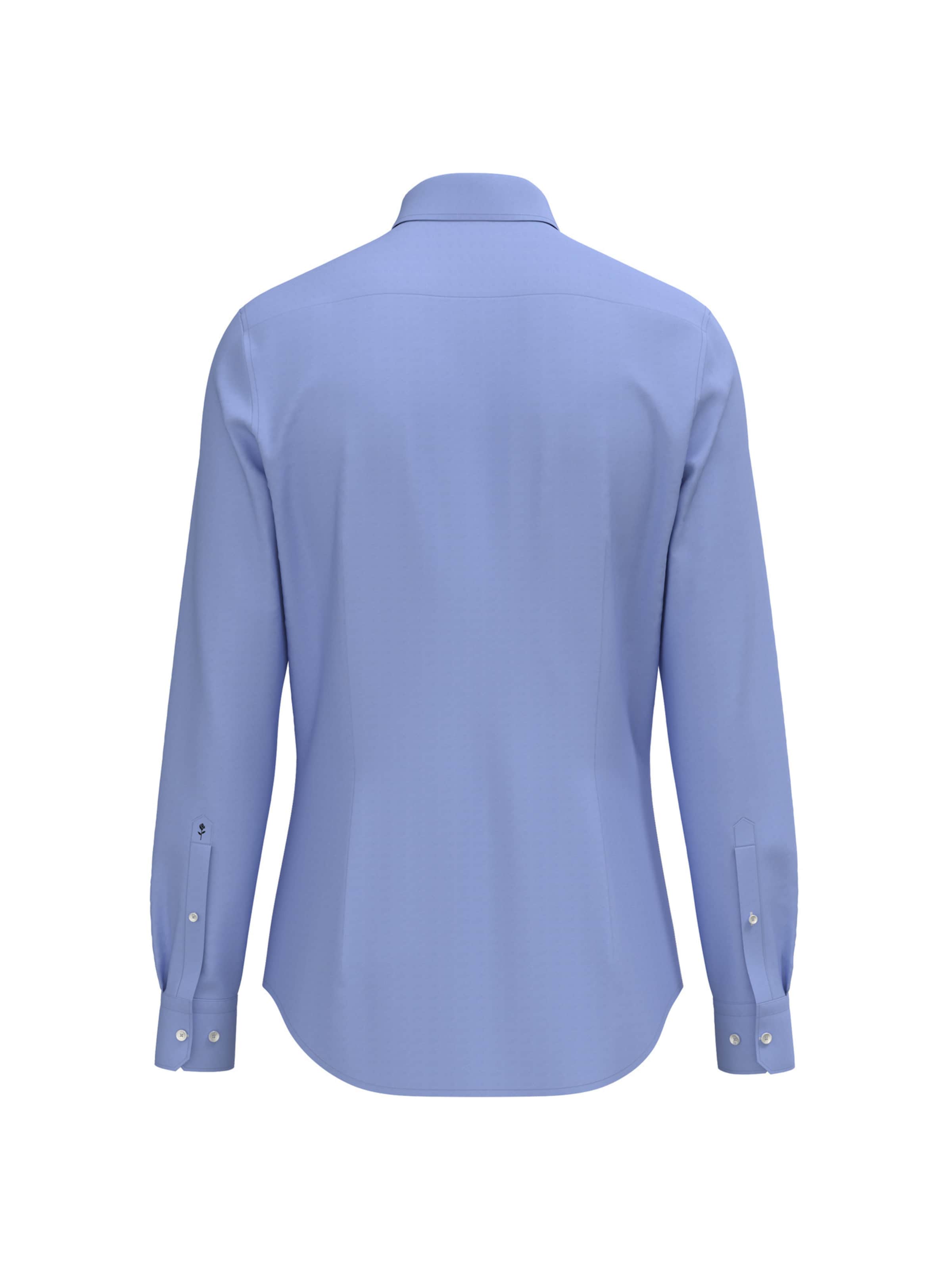 SEIDENSTICKER Slim Fit Hemd 'Schwarze Rose' in Blau