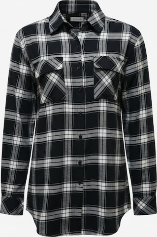 Radwa Bluse 'Radwa Women’s Plaid Flannel' i sort: forside