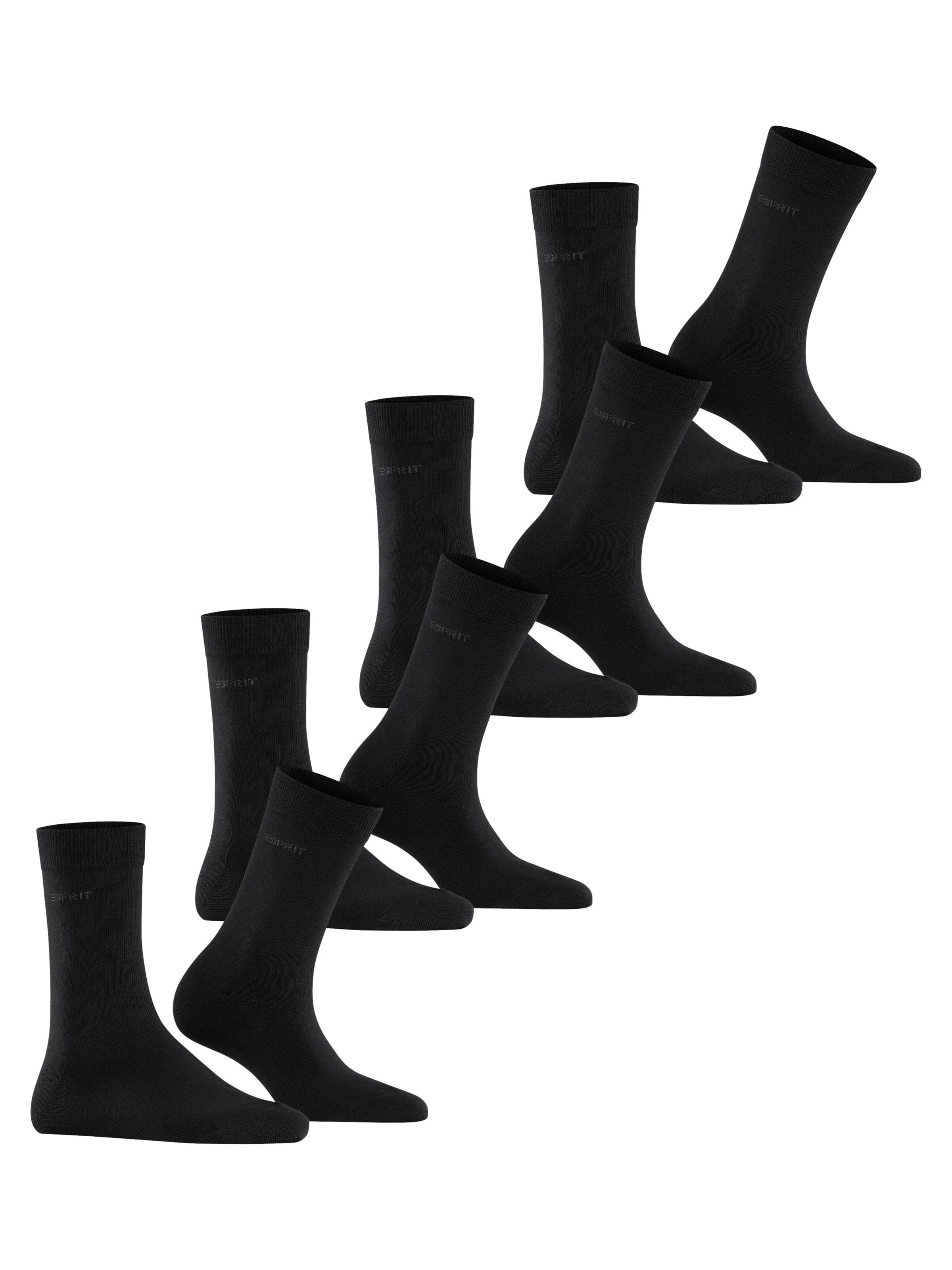 ESPRIT Socken 'Solid 4-Pack'‌ in Schwarz