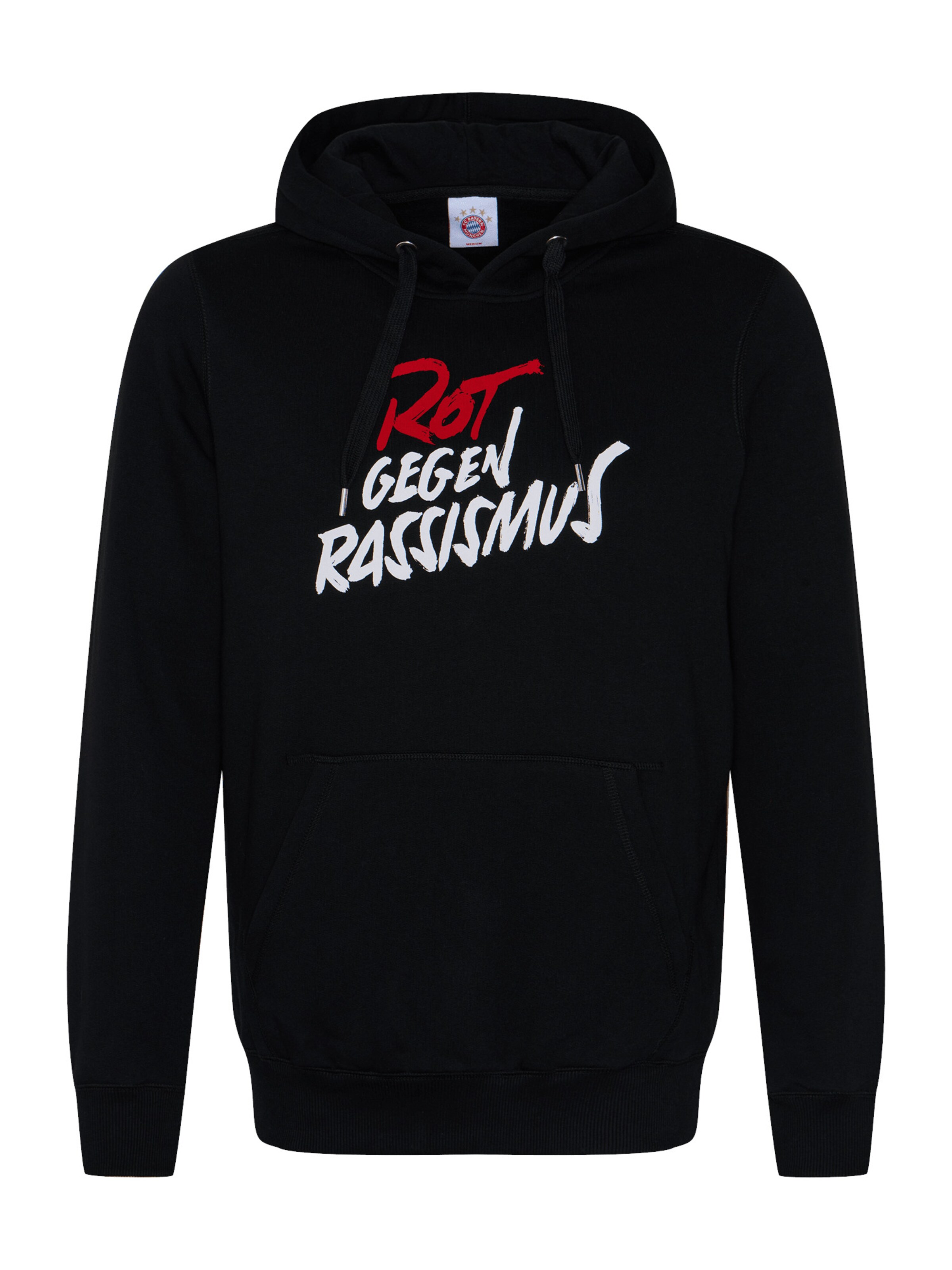 FC BAYERN MÜNCHEN Athletic Sweatshirt 'Rot gegen Rassismus' in Black: front