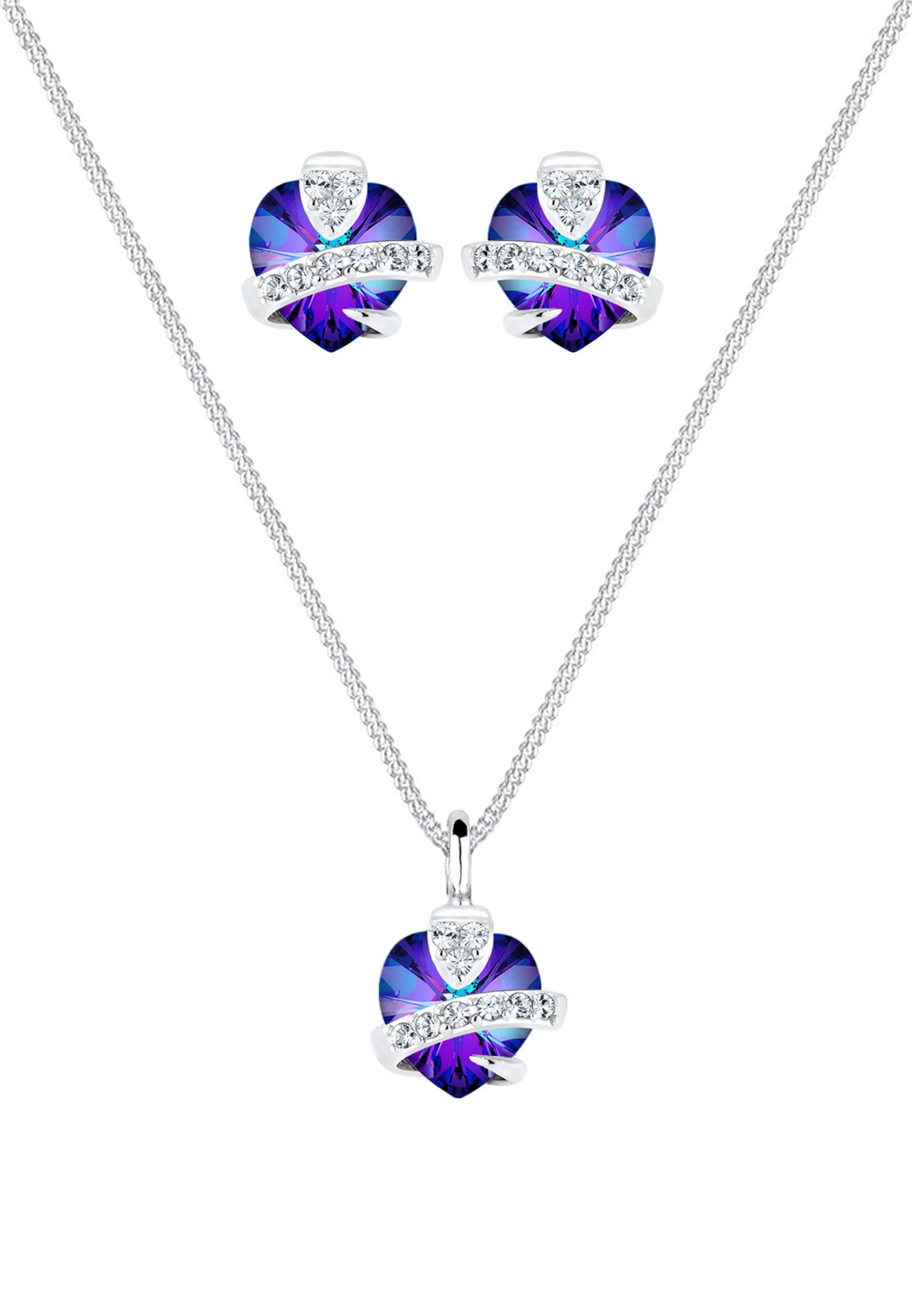 ELLI Jewelry set 'Herz' in Silver
