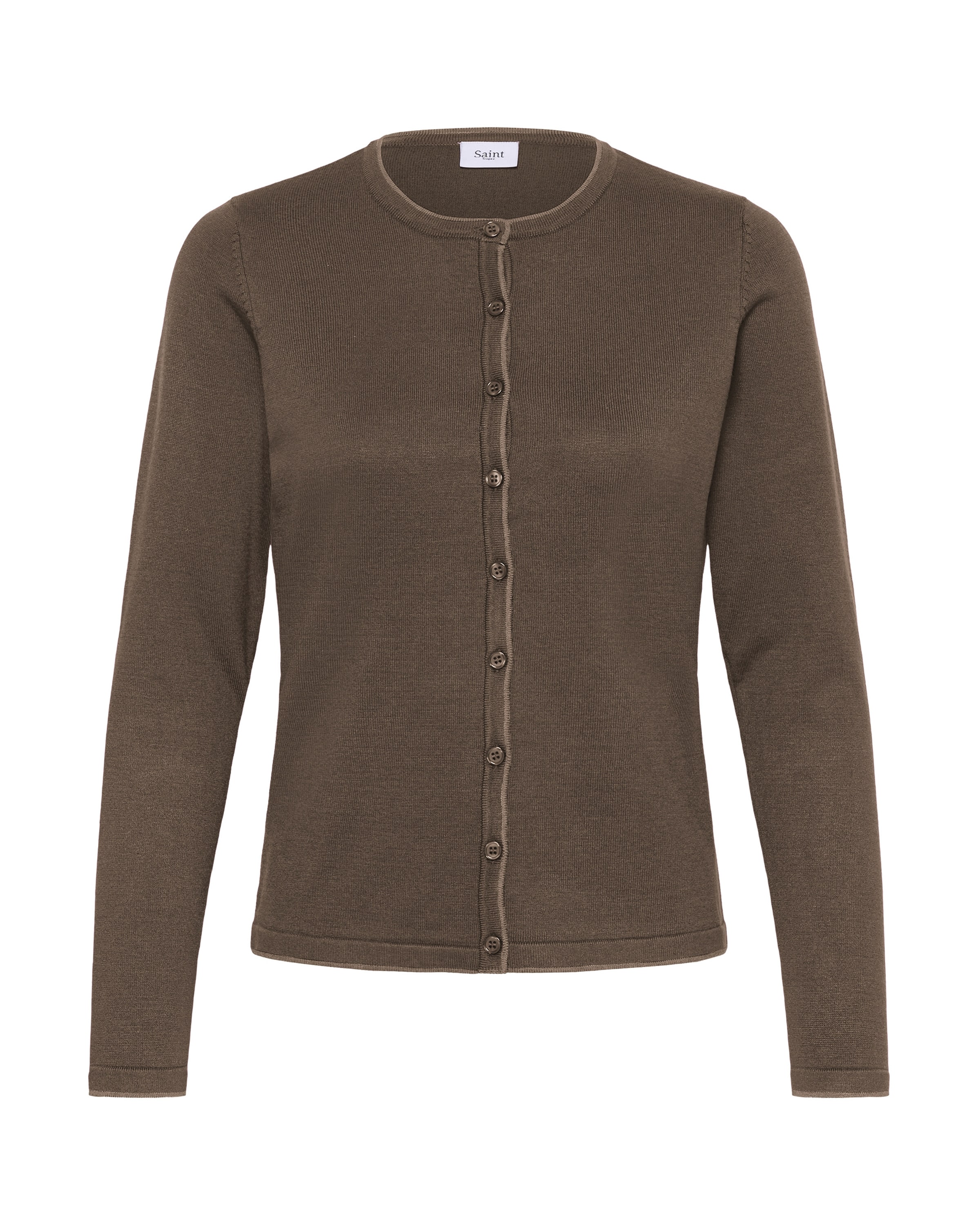 SAINT TROPEZ Strickjacke in Braun: Vorderseite
