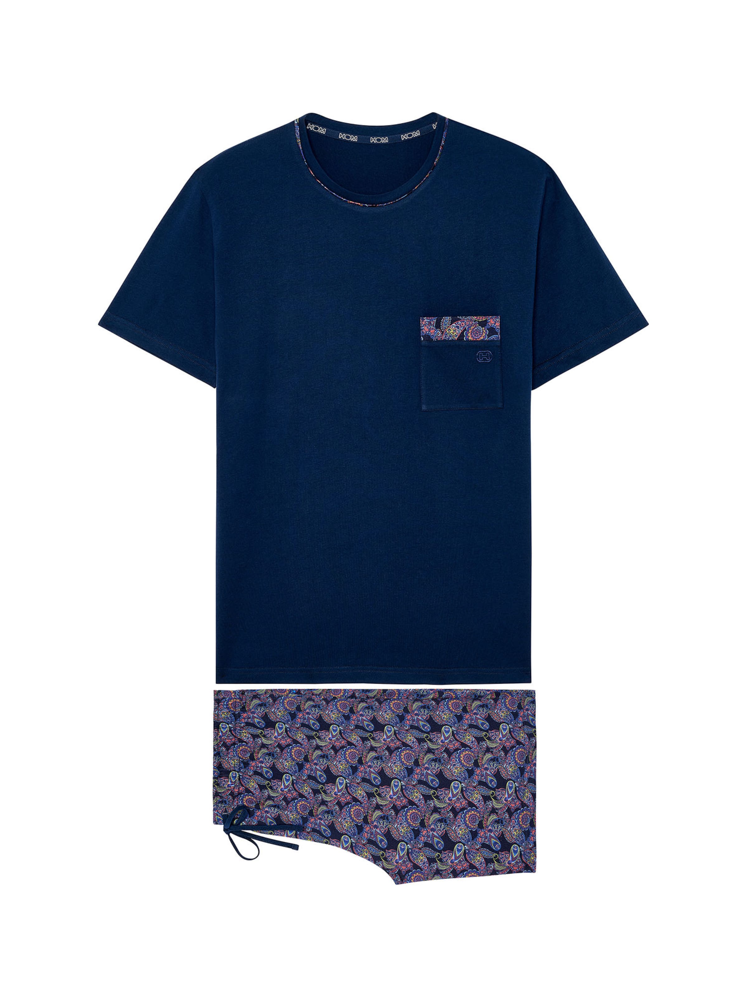HOM Shorty Pyjama ' Ringo ' in Blau: Vorderseite